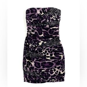 B.Too Byer California | Y2K Strapless Leopard Print Bodycon Dress 2000s Club